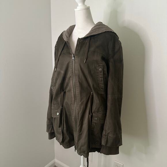 Free People army green lined utility jacket size S - Picture 3 of 9